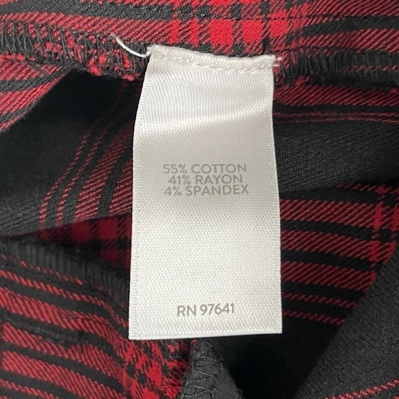 J.Jill Premium Bi-Stretch Plaid Trouser Pant Red Size 10 Preppy Clueless Classic - Picture 8 of 12